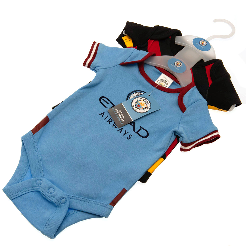 Manchester City FC 2 Pack Bodysuit 0-3 Mths CC