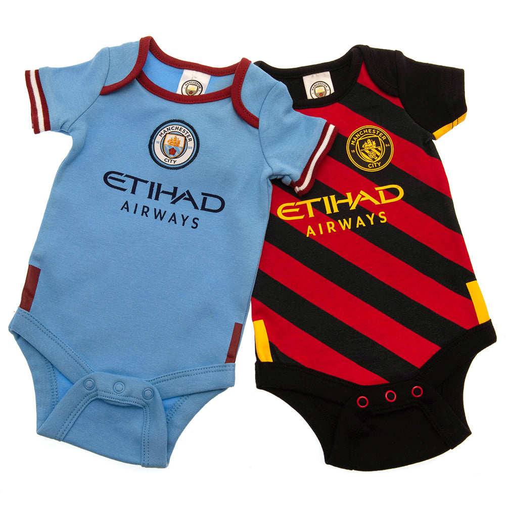 Manchester City FC 2 Pack Bodysuit 3-6 Mths CC