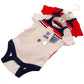 England FA 2 Pack Bodysuit 82 Retro 3-6 Mths