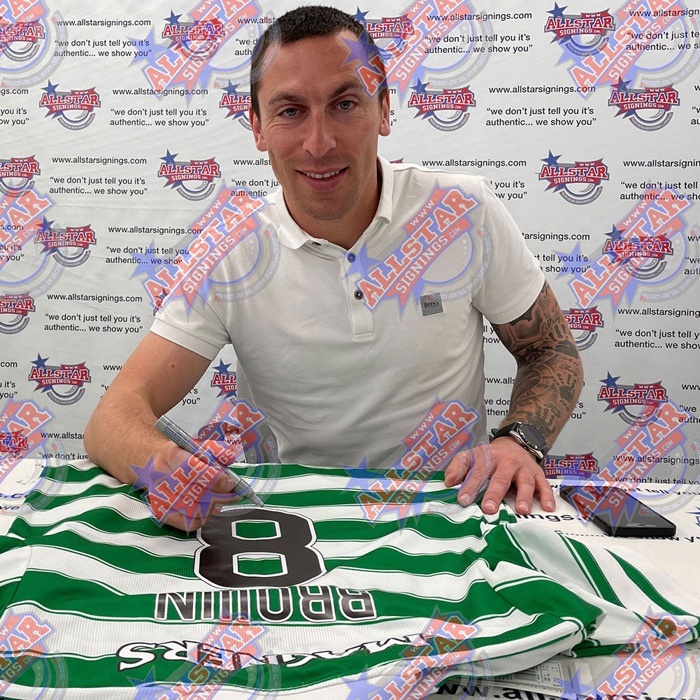 Celtic FC Brown Signed Shirt (Framed)