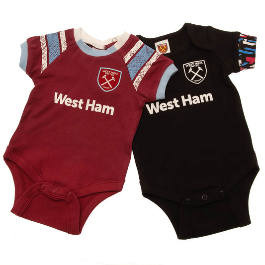 West Ham United FC 2 Pack Bodysuit 3-6 Mths ST