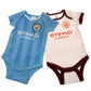 Manchester City FC 2 Pack Bodysuit 6/9 mths ES