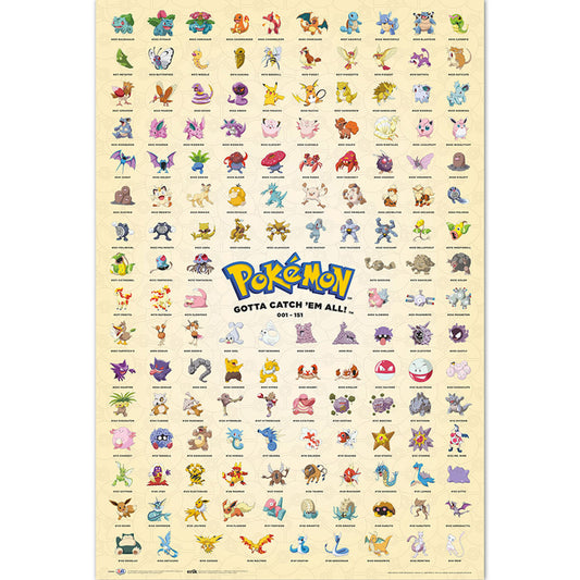 Pokemon Poster Kanto First Generation 34