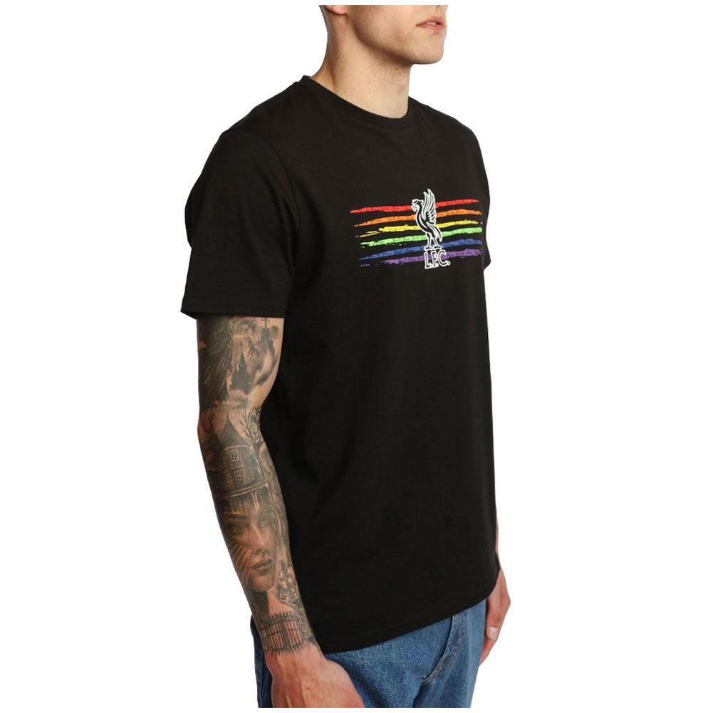 Liverpool FC Liverbird Pride T Shirt Mens Black XX Large
