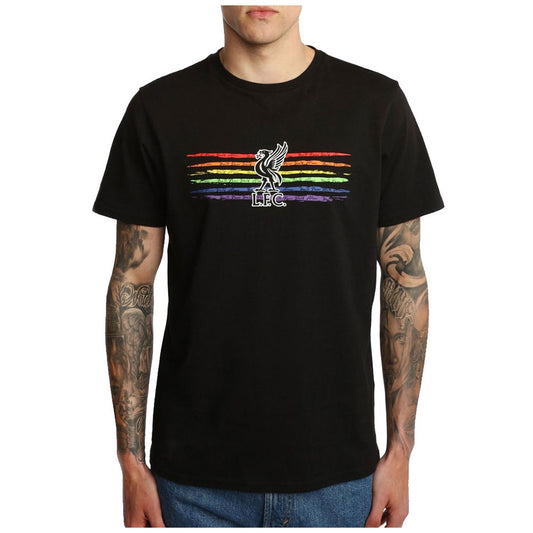 Liverpool FC Liverbird Pride T Shirt Mens Black Medium