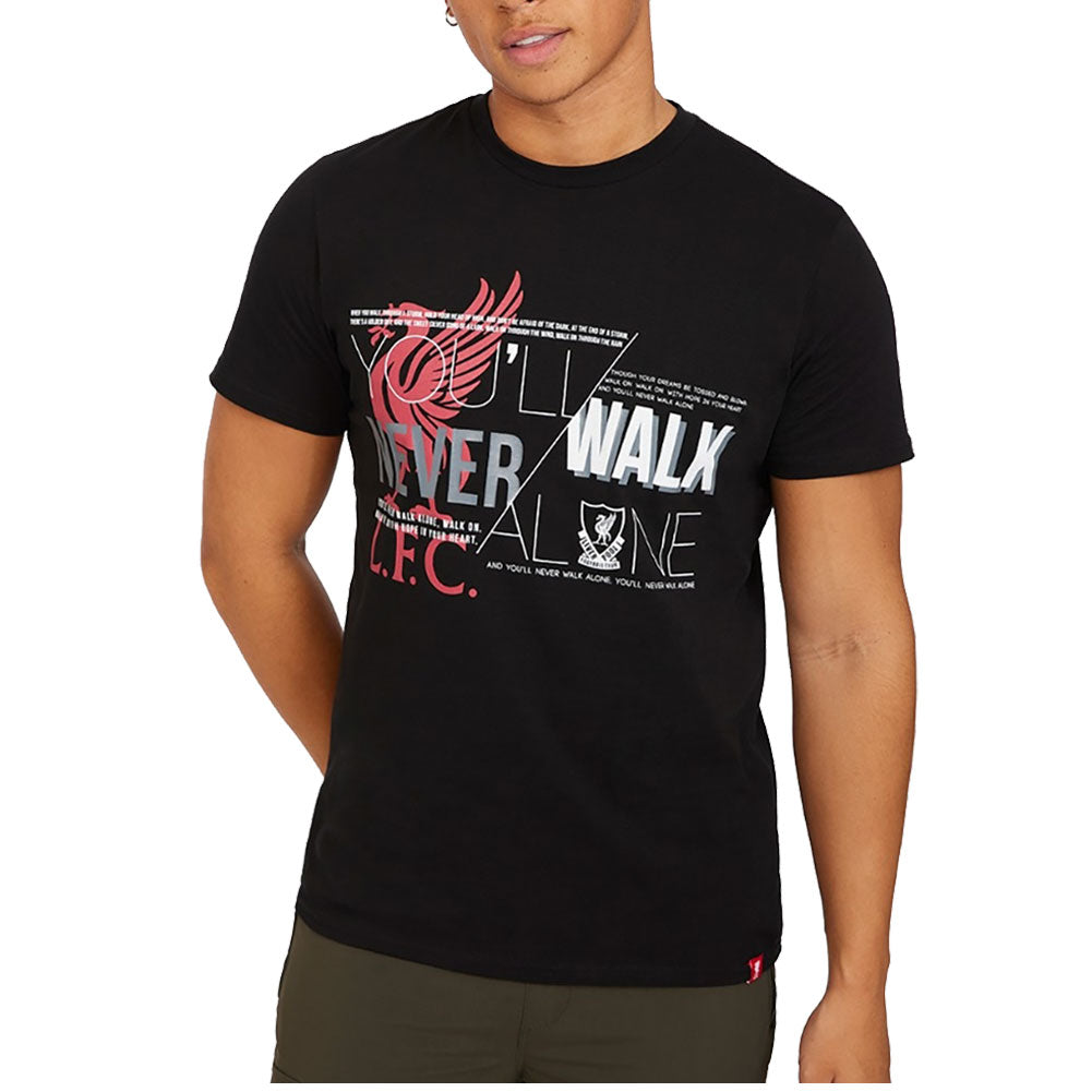 Liverpool FC YNWA Slash T Shirt Mens Black Small