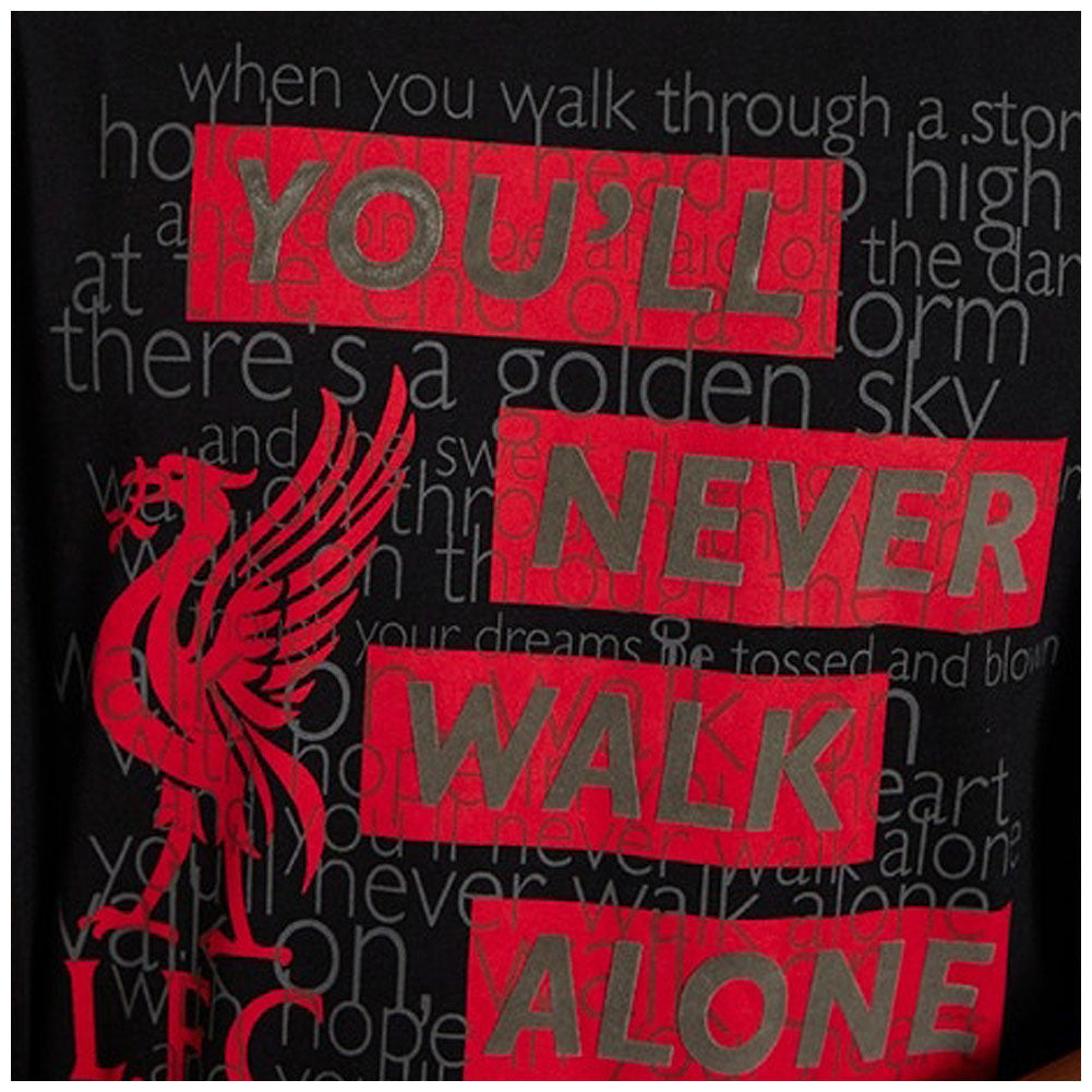 Liverpool FC YNWA Text T Shirt Mens Black Medium