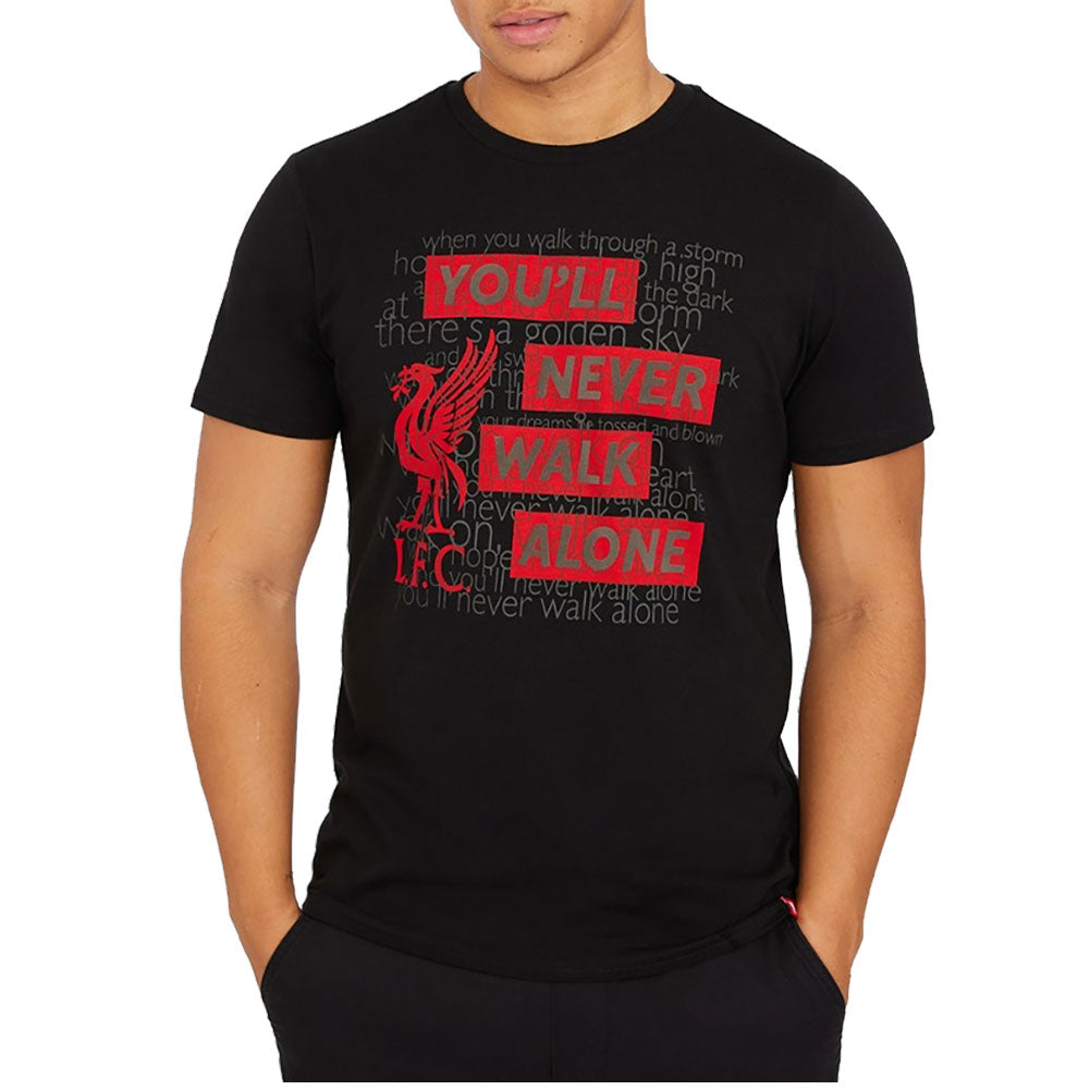 Liverpool FC YNWA Text T Shirt Mens Black Medium