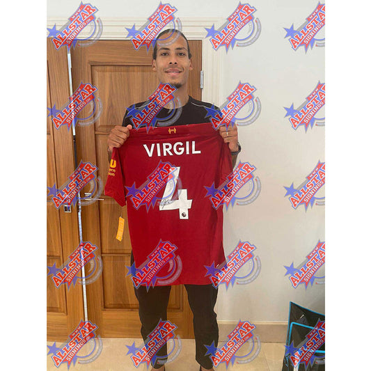 Liverpool FC Van Dijk Signed Shirt (Framed)