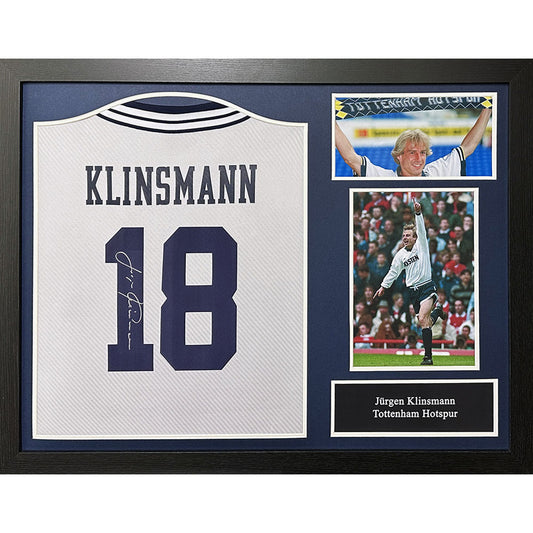 托特纳姆热刺足球俱乐部 1994 年克林斯曼签名球衣（带框）