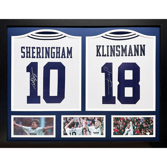 托特纳姆热刺足球俱乐部 1994 年克林斯曼和谢林汉姆签名球衣（双框）