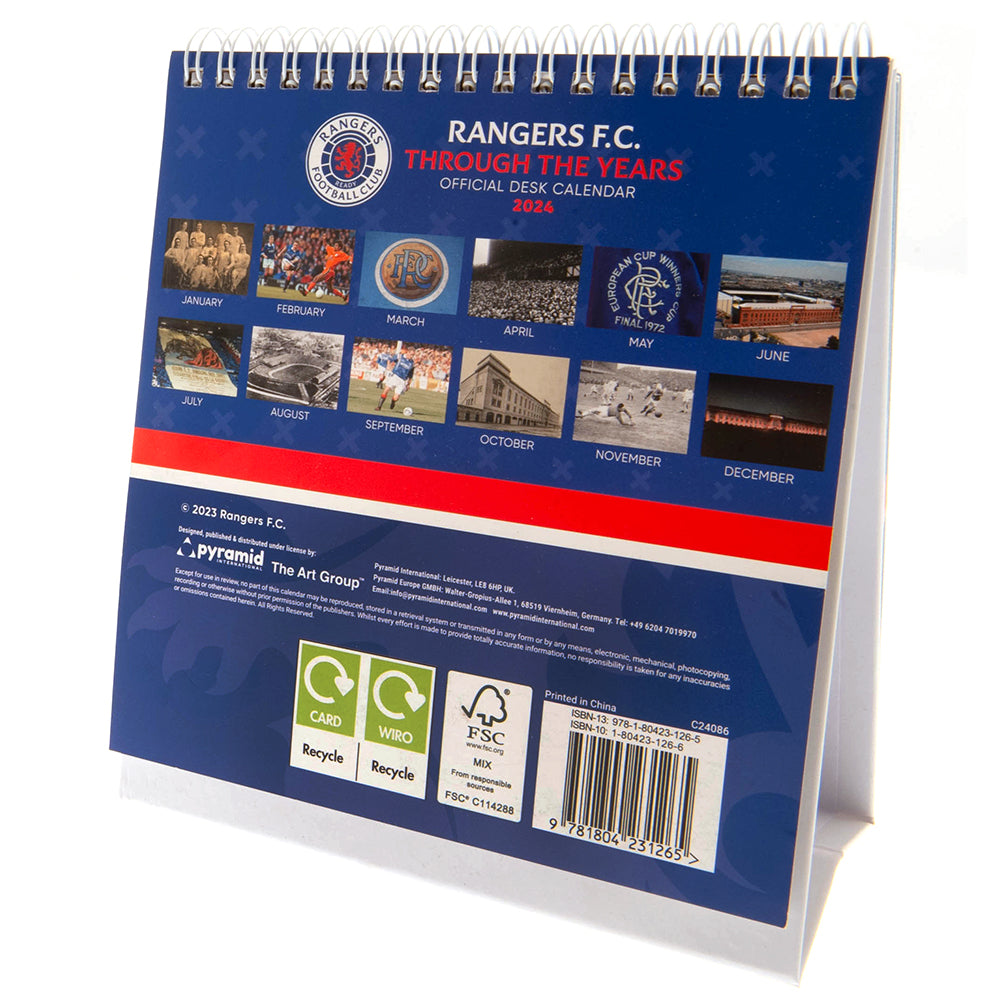Rangers FC Desktop Calendar 2024