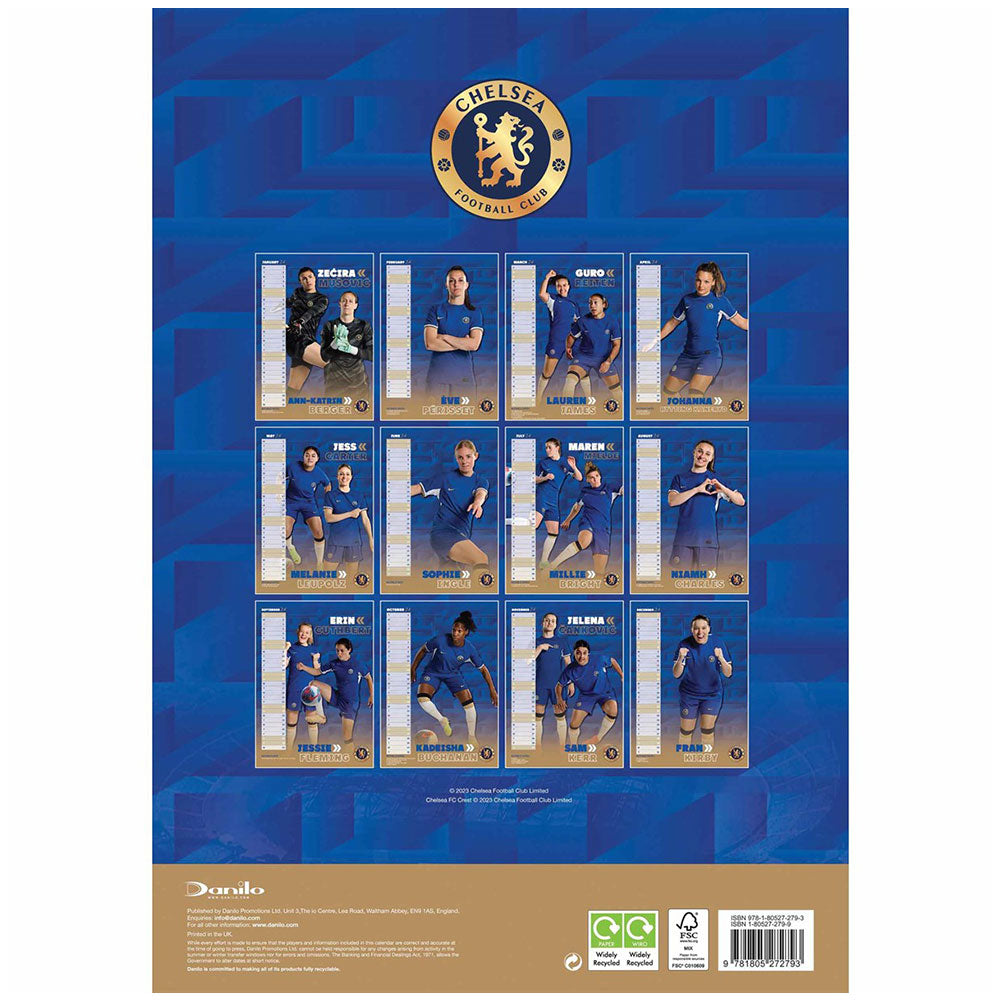 Chelsea WFC A3 Calendar 2024