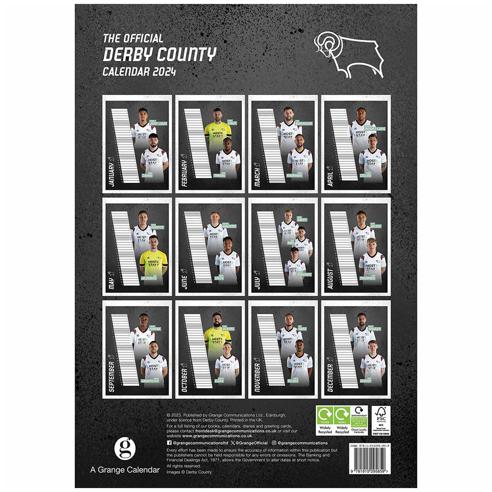 Derby County FC A3 Calendar 2024