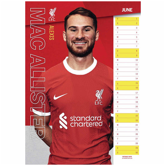 Liverpool FC A3 Calendar 2024