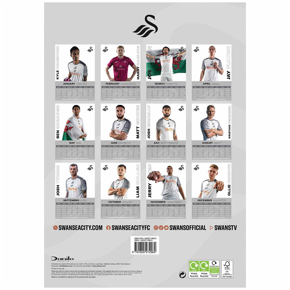 Swansea City AFC A3 Calendar 2024