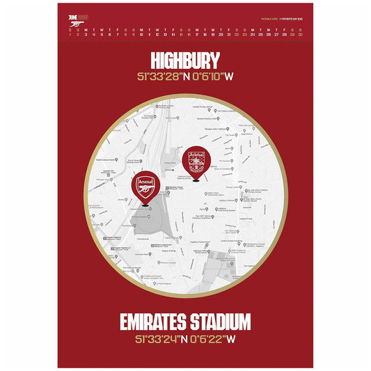 Arsenal FC Deluxe Calendar 2024