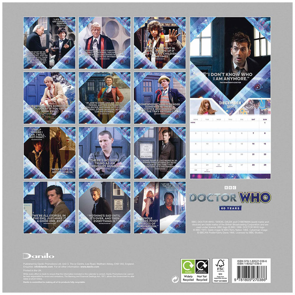Doctor Who Square Calendar 2024