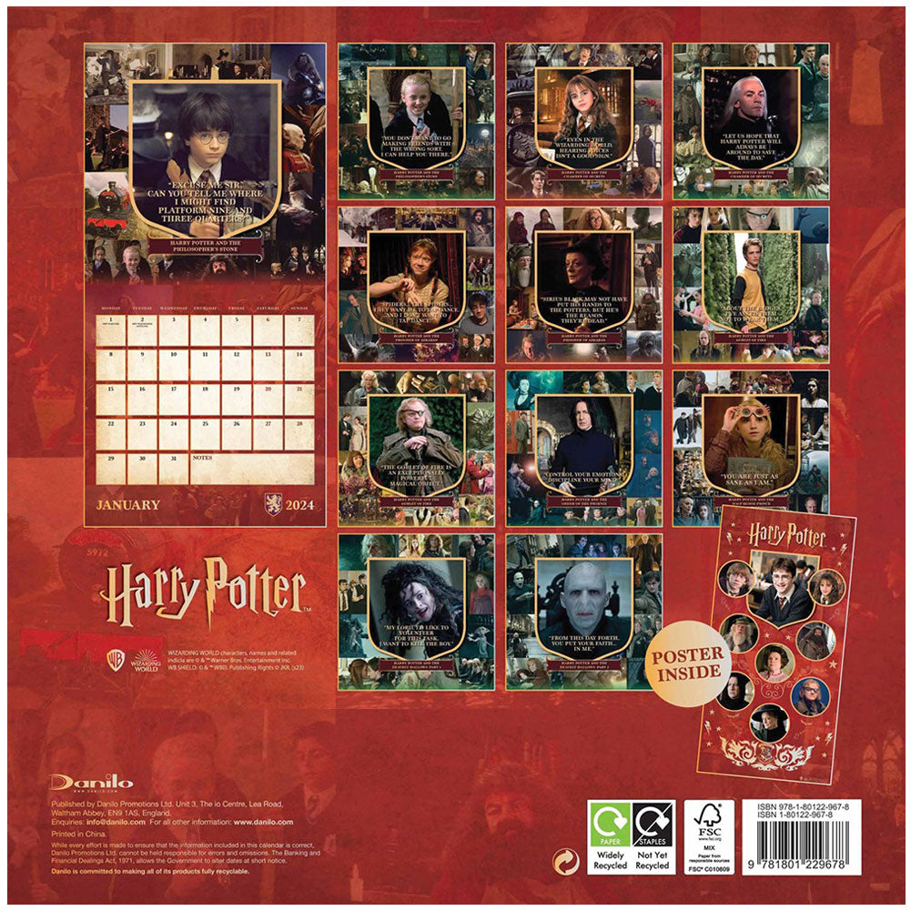 Harry Potter Square Calendar 2024