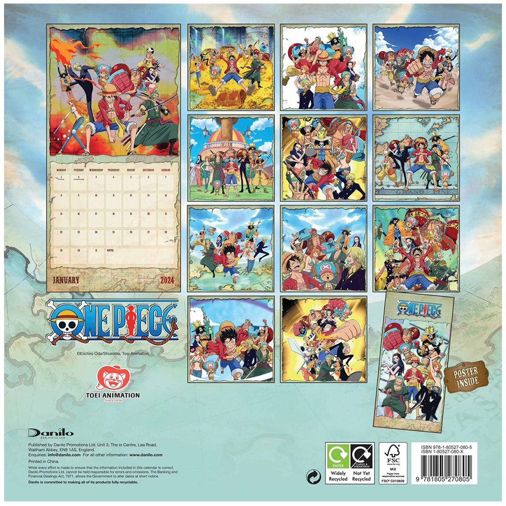 One Piece Square Calendar 2024