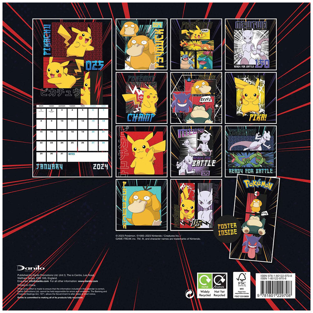 Pokemon Square Calendar 2024