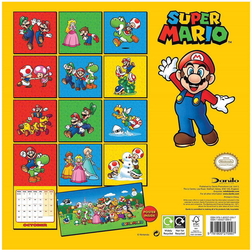 Super Mario Square Calendar 2024