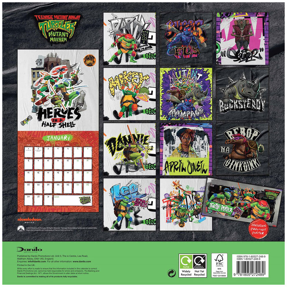 Teenage Mutant Ninja Turtles Square Calendar 2024