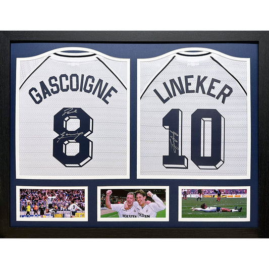 Tottenham Hotspur 1991 Lineker & Gascoigne Signed Shirts (Dual Framed)