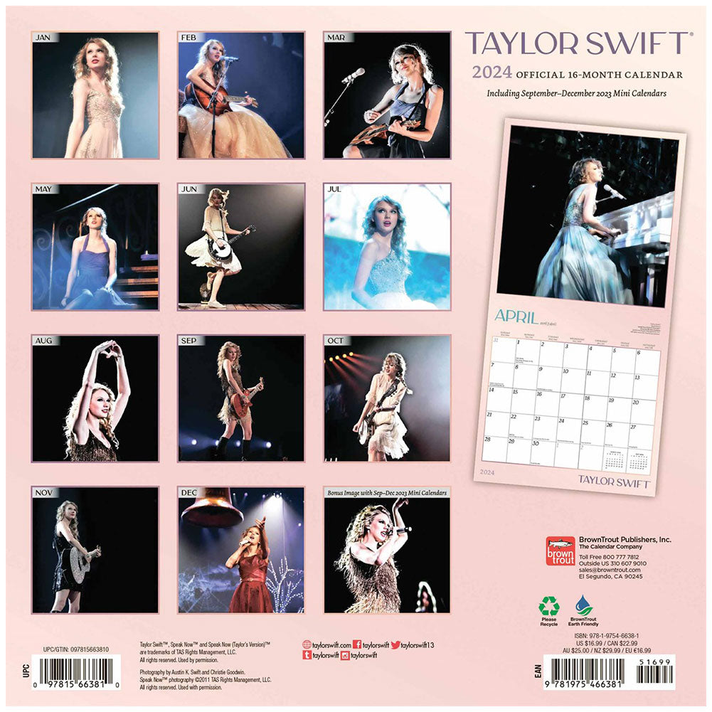 Taylor Swift Square Calendar 2025