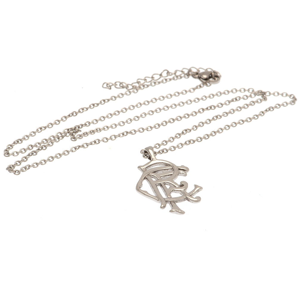 Rangers FC Scroll Crest Stainless Steel Pendant & Chain