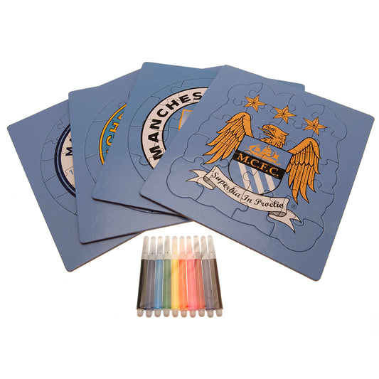 Manchester City FC Colour-In Crest Puzzle