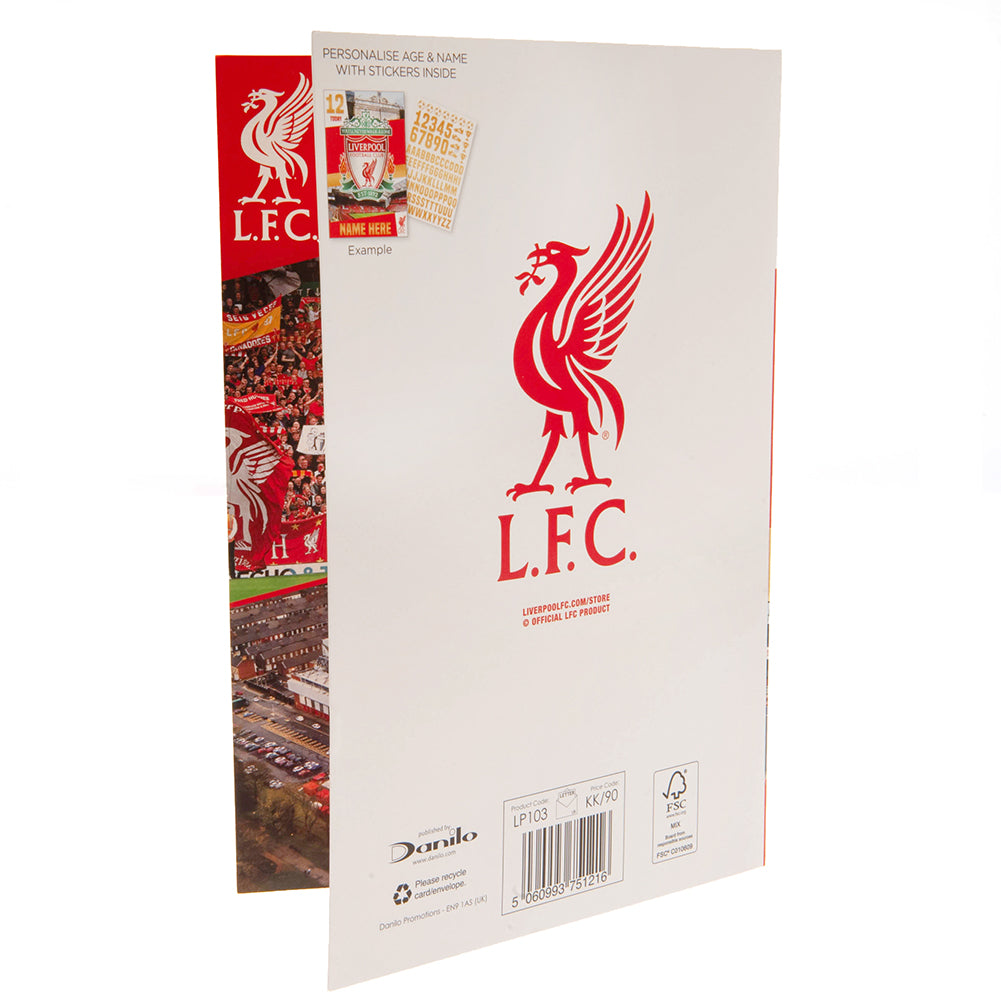 Liverpool FC Birthday Card With Stickers