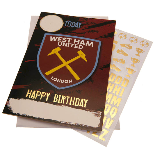 西汉姆联足球俱乐部生日贺卡（带贴纸）